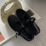 Eilyken Mesh Flat Sandals – Elegant Buckle Strap Women's Shoes