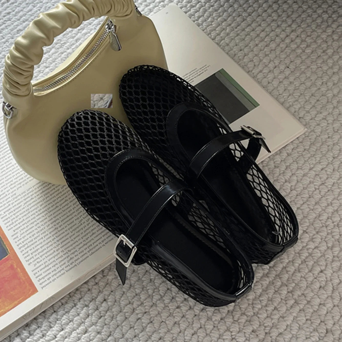 Eilyken Mesh Flat Sandals – Elegant Buckle Strap Women's Shoes