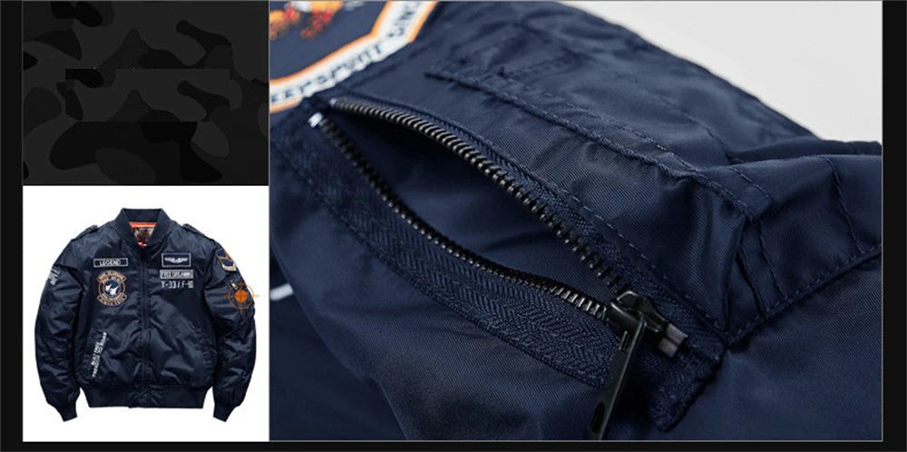 Men's MA-1 Flight Bomber Jacket | Classic Military Cargo Style Coat