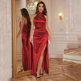Elegant Halter Backless Evening Maxi Dress