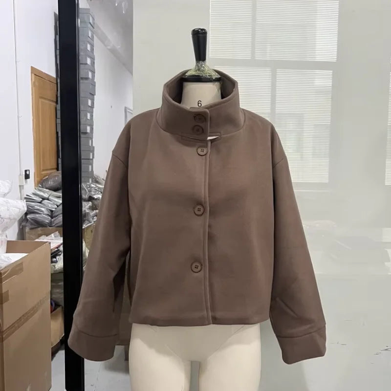 Women's Stand Collar Zip Jacket – Autumn/Winter
