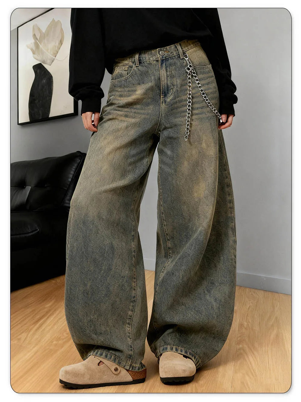 Unisex Baggy Wide-Leg Denim Jeans