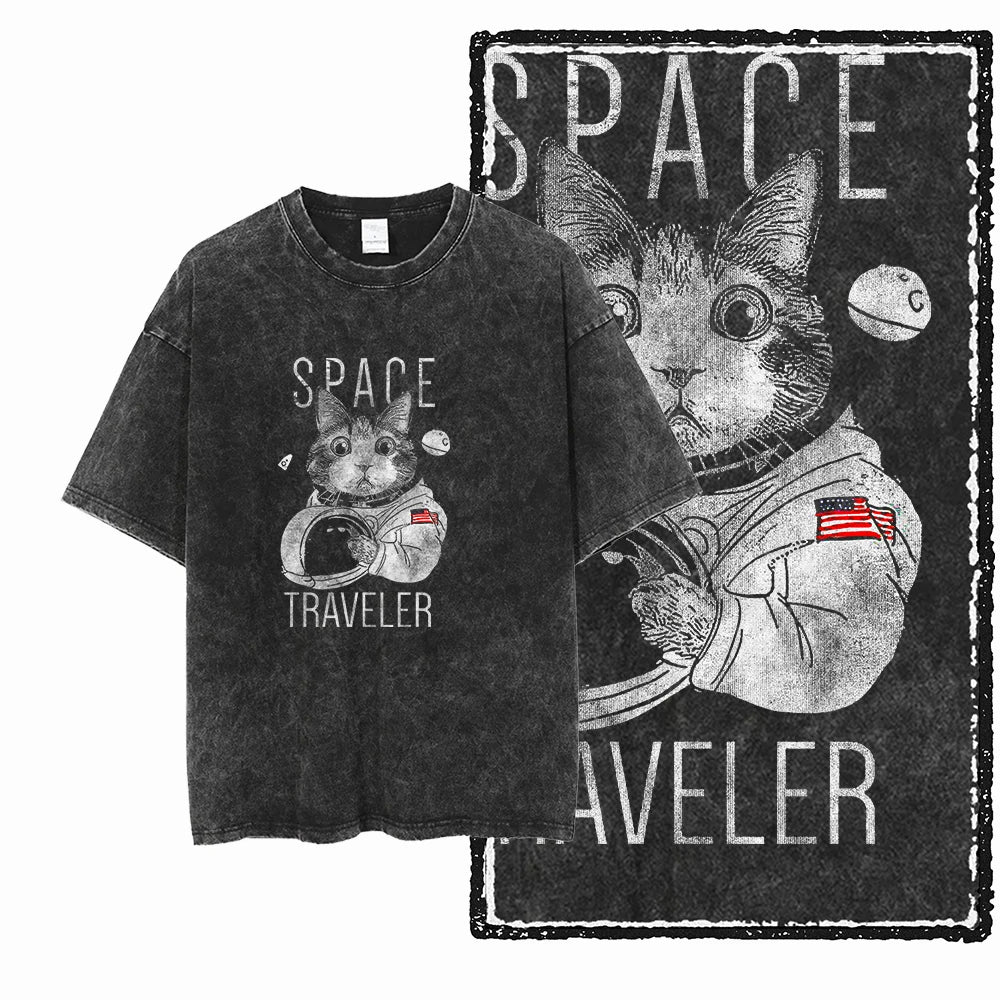 DB Cat Acid-Washed Graphic Tee