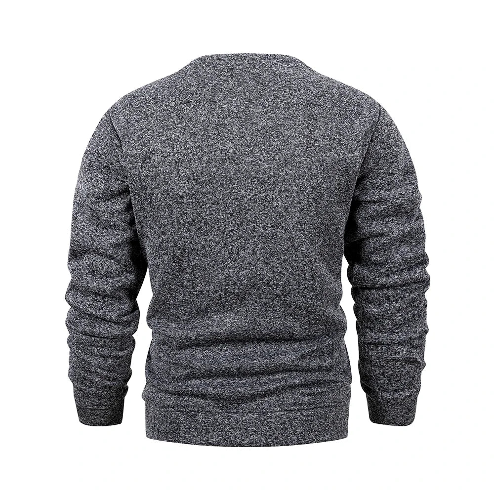New Mens Round Neck Sweatshirt Solid Color Loose Casual Pullover Men Fashion Warm Long Sleeve Hoodies Men Clothing