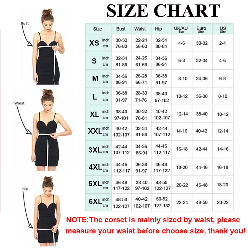 Gothic Overbust Corset Top - Slimming Waist Cincher