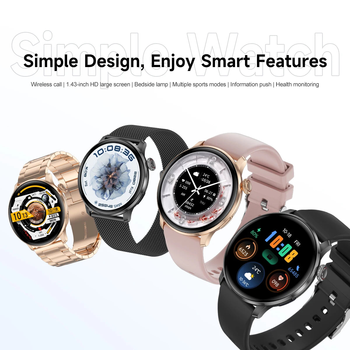 2026 New Lady Fashion Smart Watch women AMOLED HD Screen GPS Sport Heart Rate Bluetooth Call Waterproof Outdoor Smartwatch Women