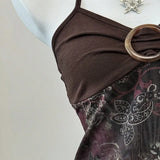 Women's Printed Mesh Halter Top