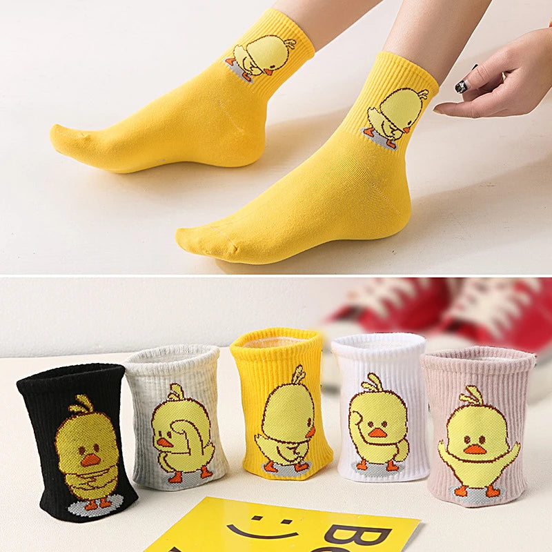 Dancing Duck Cartoon Art Socks