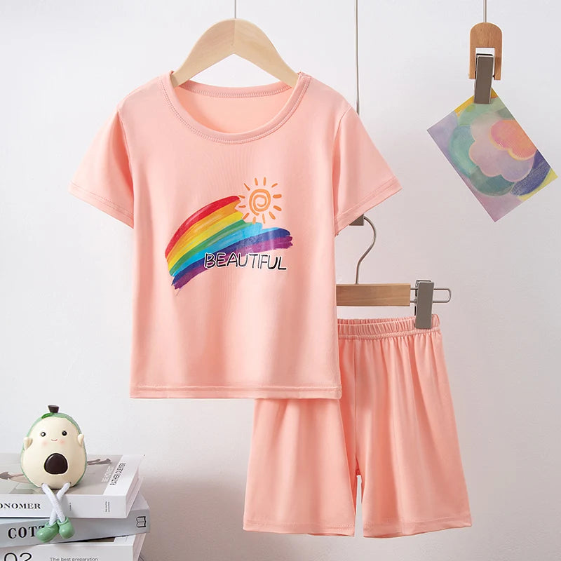 CHILDREN'S Clothing Short Sleeve Shorts 2-piece Suit