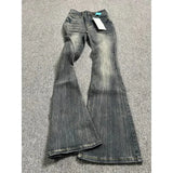 Women's Vintage Wide-Leg Flare Jeans – Black Grey