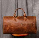 Leathfocus Men's Cowhide Travel Bag Women's Weekend Handbag Large Capacity Vintage Duffle Bag Crazy Horse Leather Laptop Bag