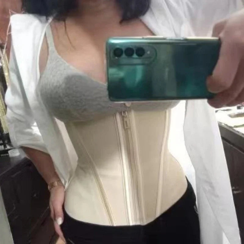 Premium Latex Waist Trainer | High-Compression Steel Bone Body Shaper