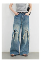 CHIC VEN Women Jeans Fashion Casual Loose High Waisted Wide Leg Denim Pants Streetwear Female Trousers Spring Autumn New 2026