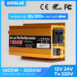 Pure Sine Wave Inverter 12V/24V to 220V | 1600W–3000W