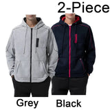 Men's Color Block Fleece Zip-Up Hoodie
