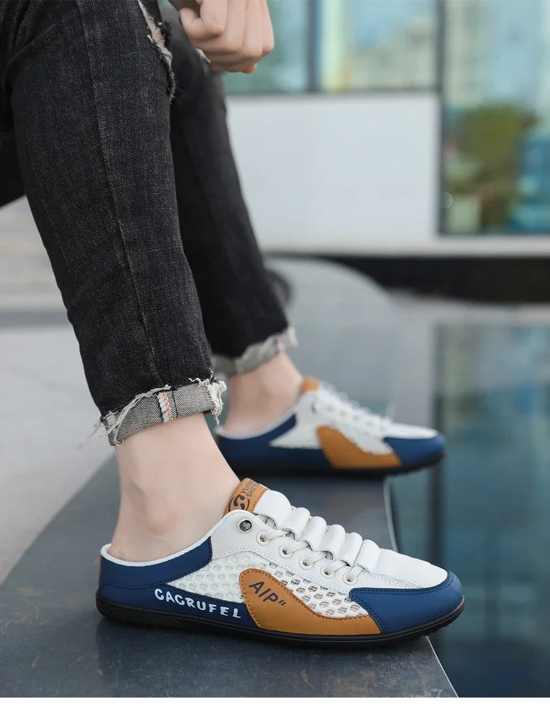 Men's Fashion Soft-Sun Half Slippers Summer Men Trendy Bottom Casual Shoes Soft Sole Support Shoes Sneakers Men's Shoes