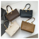 Durable PU Leather Shoulder Bags Large Capacity Printing Shopping Bag Handbags Women