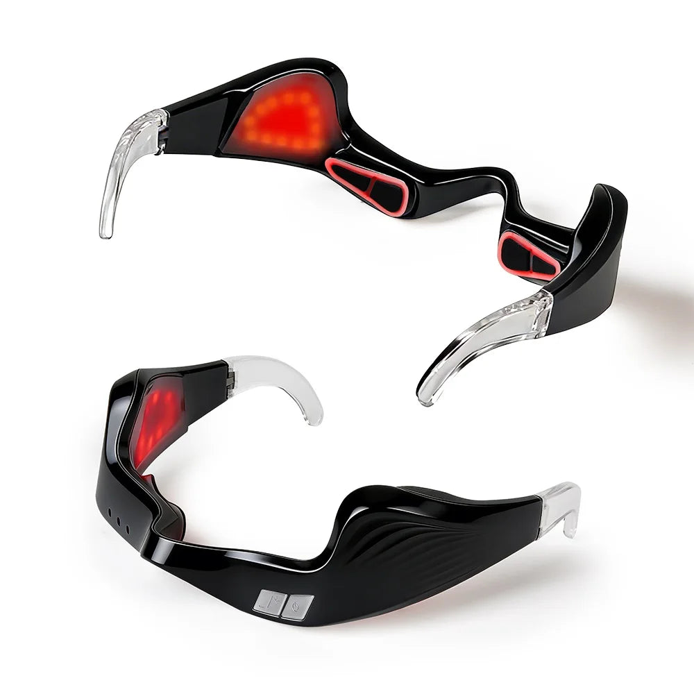 Electric Eye Massager Under-Eye Glasses Massager Eye Fatigue Relief Massager Red Light Relieves Eye Fatigue Eyes Massage Glasses