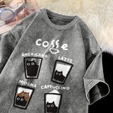 Retro Cat Graphic Cotton Tee – Unisex Harajuku Style