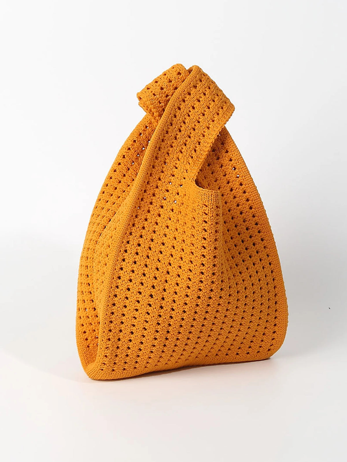 Handmade Knit Handbag Women Mini Shoulder Bag Female Casual Color Wide Stripe Plaid Tote Bag Student Cell Phone Package