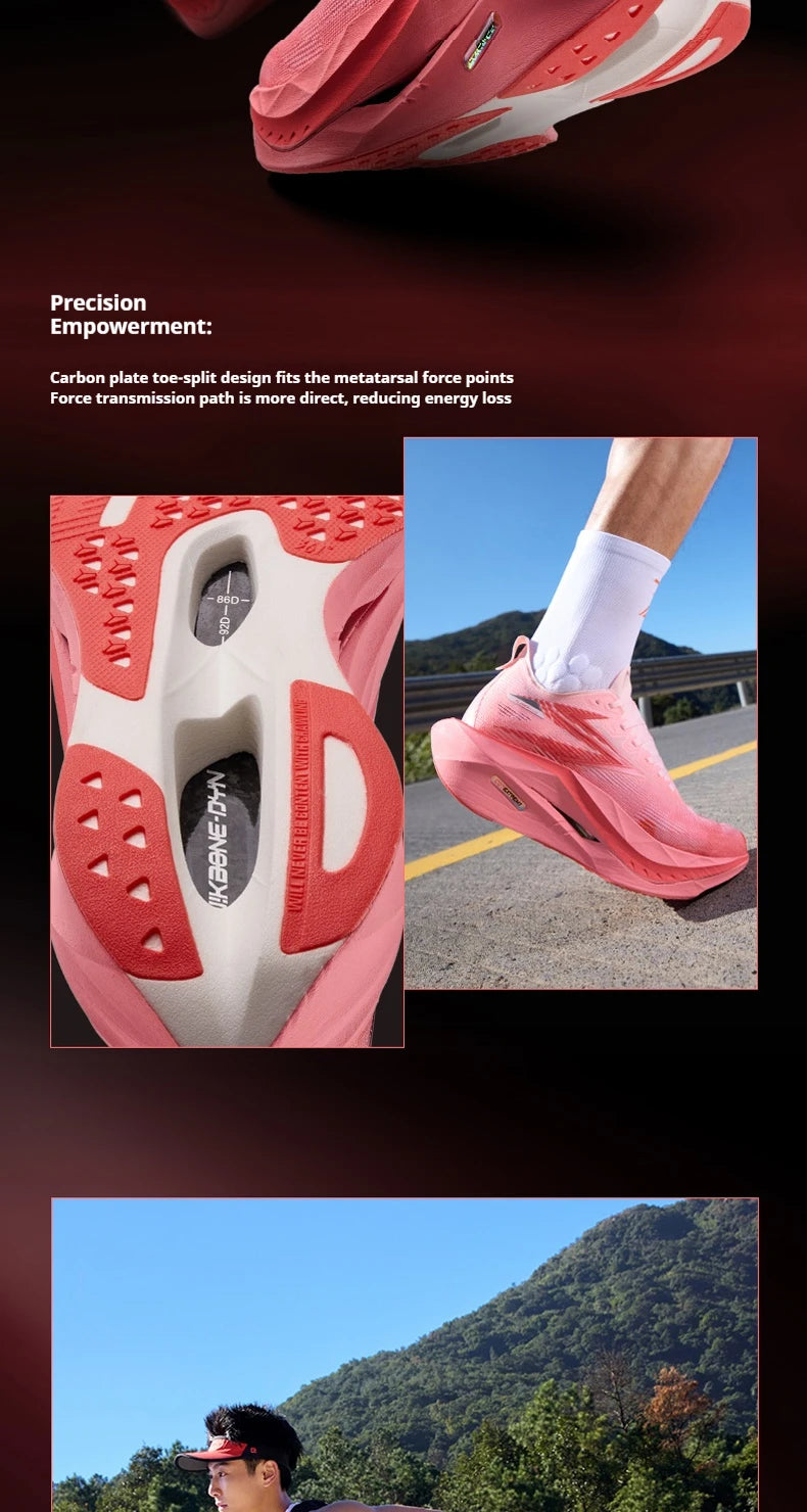 361 Degrees Flame 5 Future Running Shoes New Marathon Plate Racing Carbon Breathable Durable Cushion Stable Sneakers 672612207