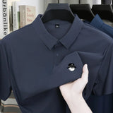 Men's Ice Silk Golf Polo Shirt – 10 Colors, M to 5XL