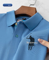 Men's Embroidered Cotton Polo Shirt – Breathable Summer Fit