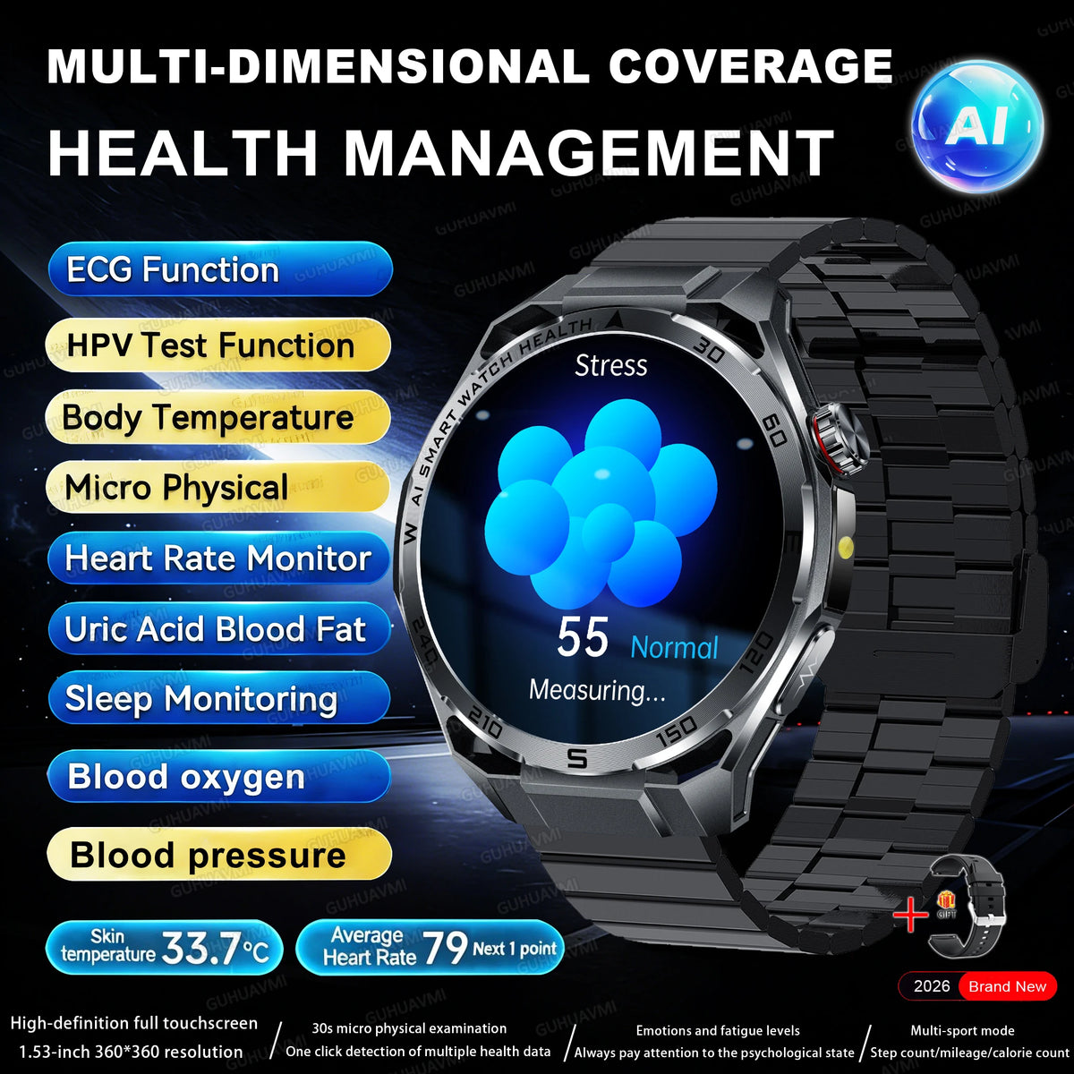 ECG+PPG Advanced Health Smart Watch for Men & Women