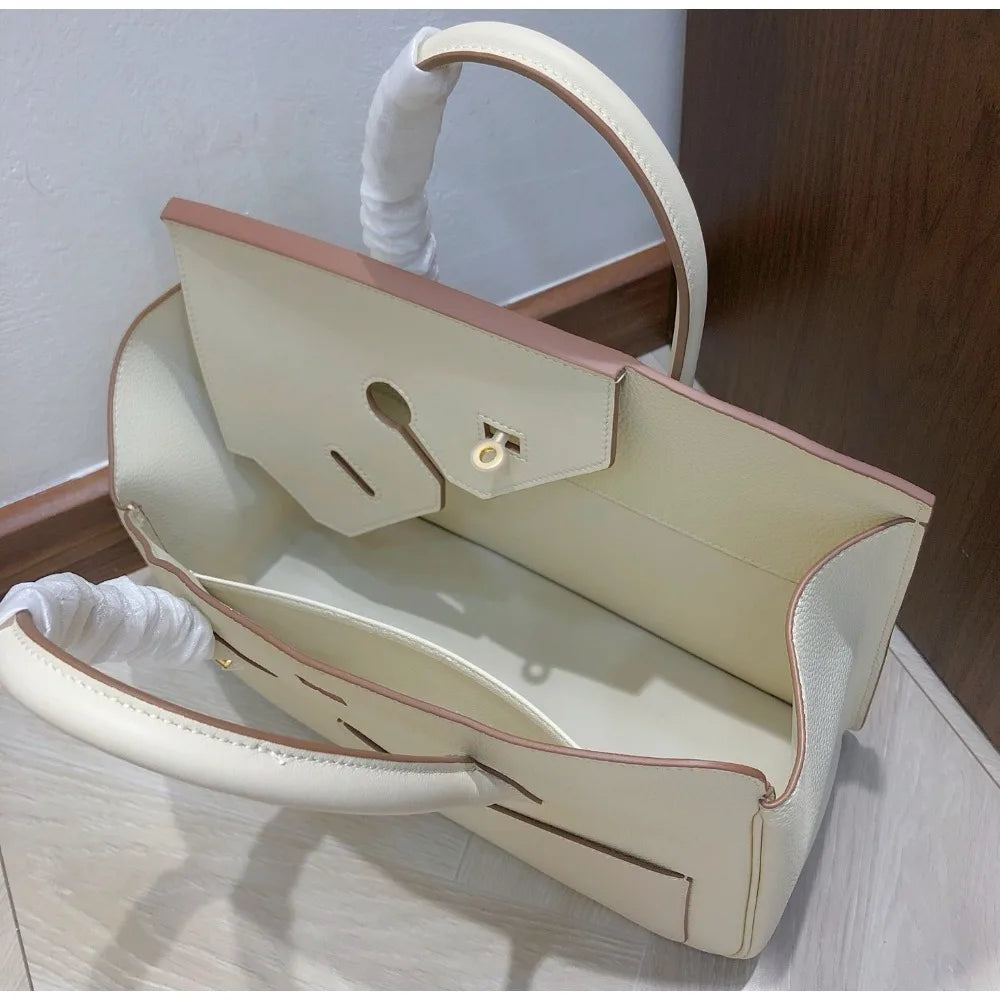 High Texture Handbag New Fashion Temperament Lychee Pattern Irregular Splicing Single Shoulder Messenger Women's Bag Commuting