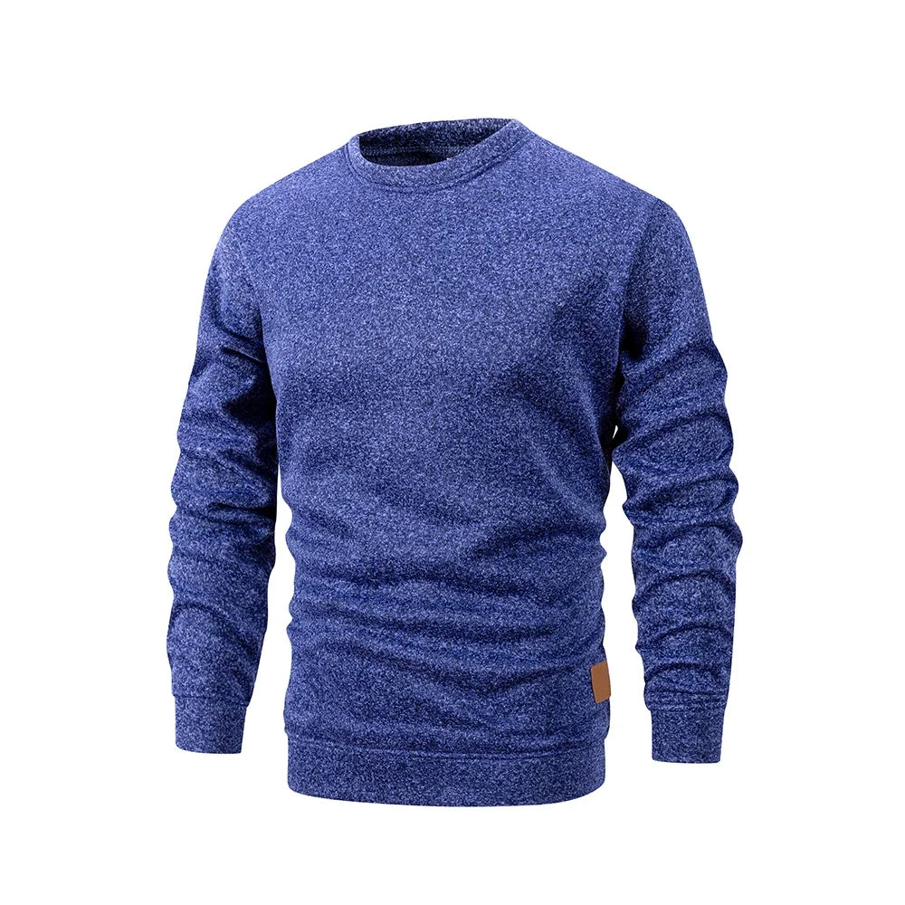 New Mens Round Neck Sweatshirt Solid Color Loose Casual Pullover Men Fashion Warm Long Sleeve Hoodies Men Clothing