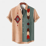 Men's Retro Hawaiian Print Short Sleeve Casual Shirt