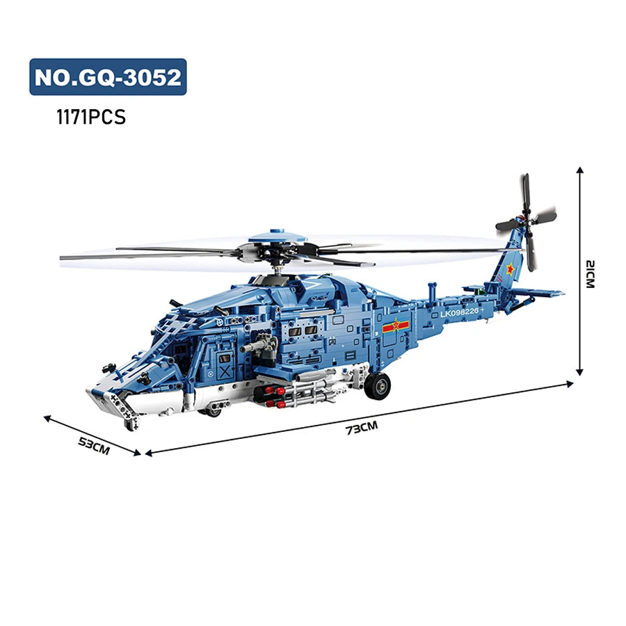 Technology Armed Helicopter Building Blocks Toys Air Forces Model Airplane Blocks Set Educational Toys For Boys Gifts