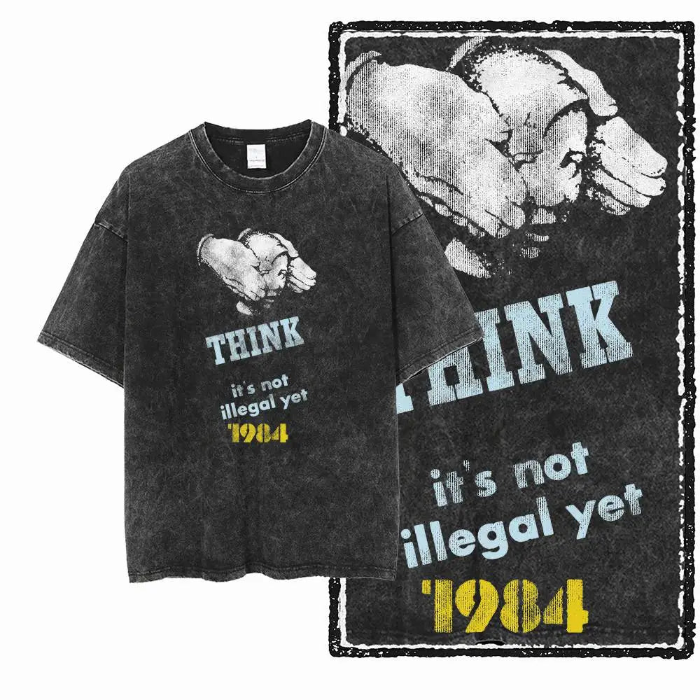 1984 Graphic Cotton Tee | Vintage Streetwear Men's T-Shirt