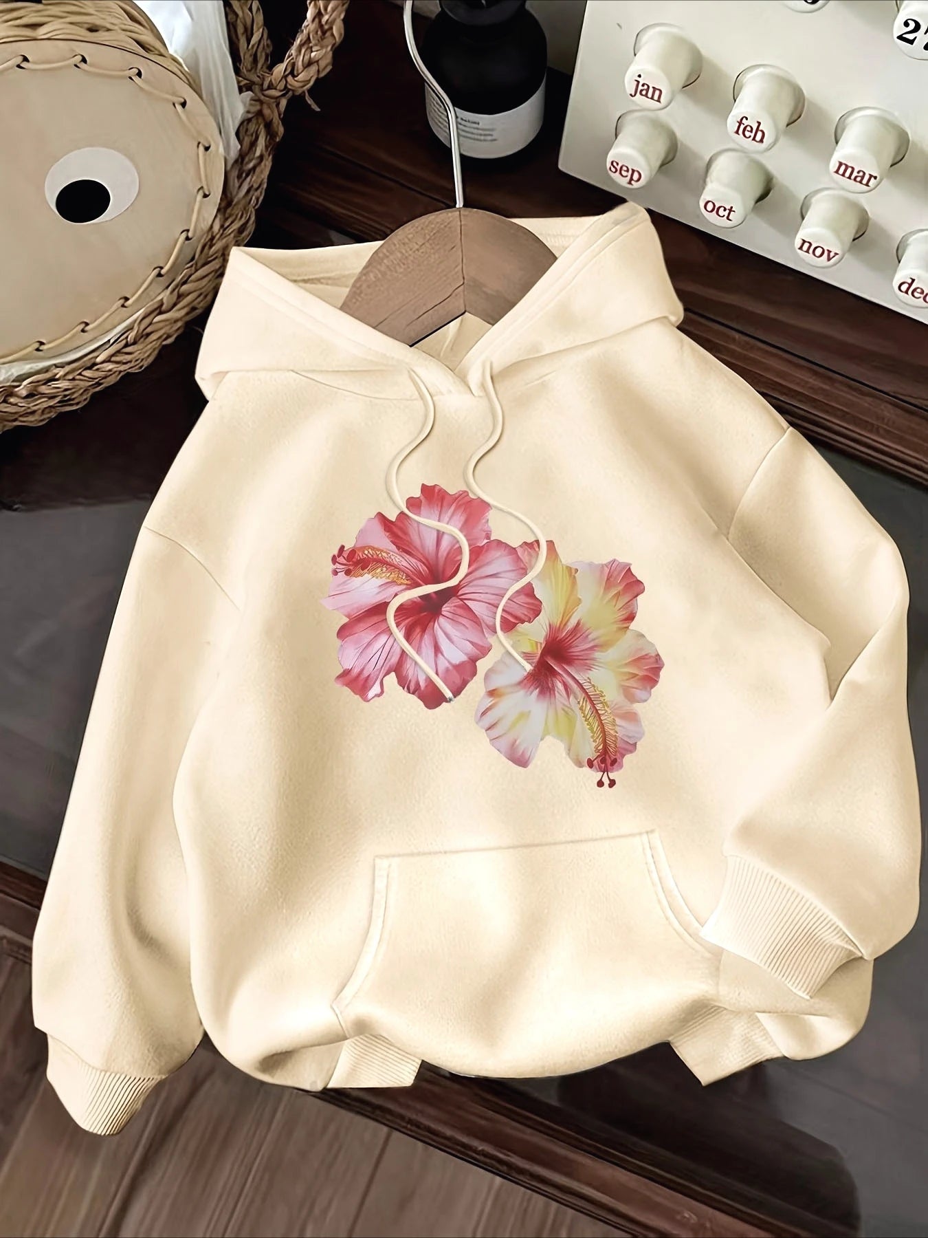 Vibrant Floral Round Neck Hoodie