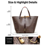 Classic Style Women's Large-capacity Handbag Letters Print Design Small Metal Accessories Exquisite Workmanship