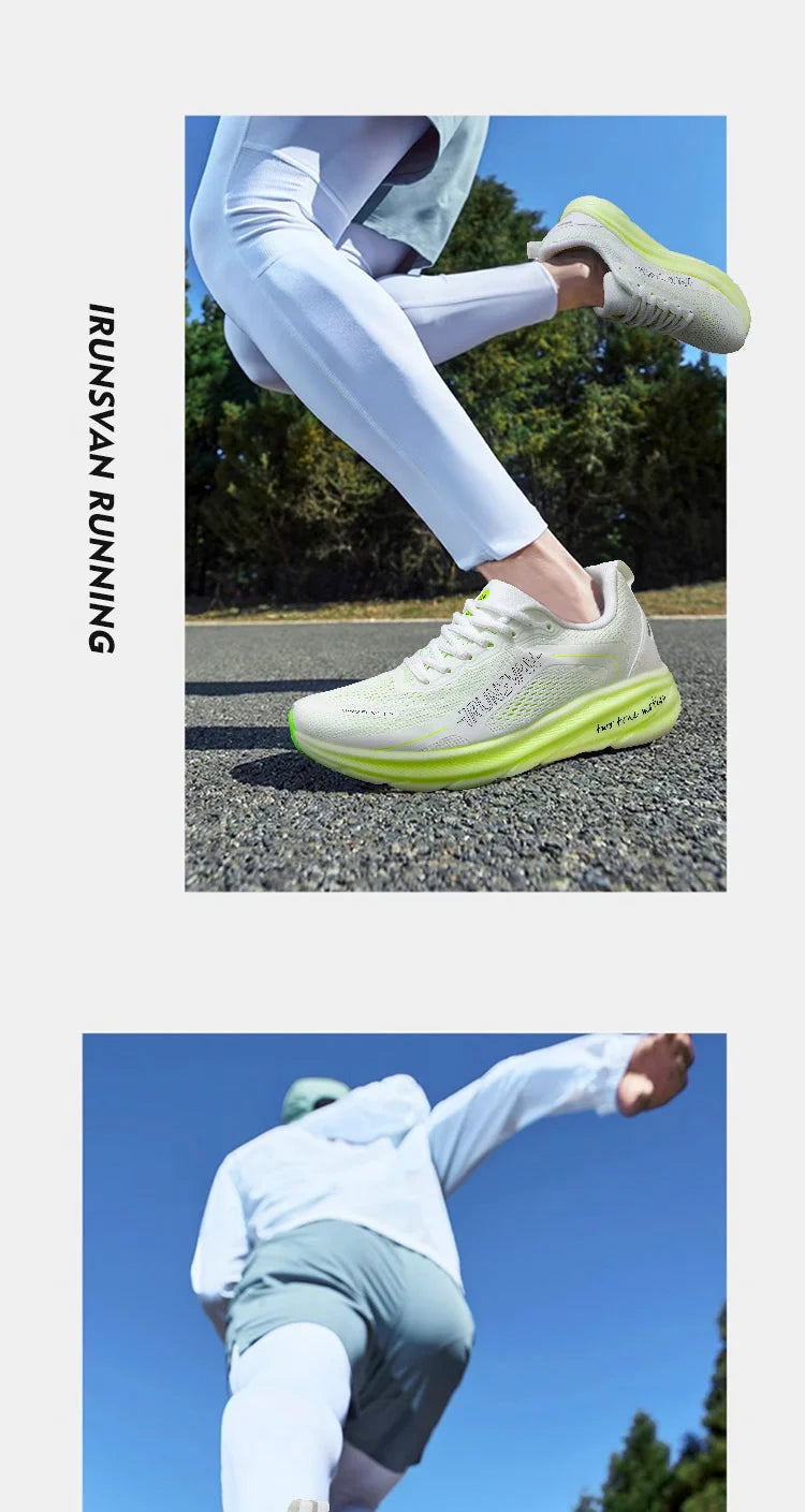 Irunsvan Qfeng1.0 Dual-color Dual-density Carbon Plated Running Shoes Shock-absorbing Lightweight Men's Water-repellent Sports