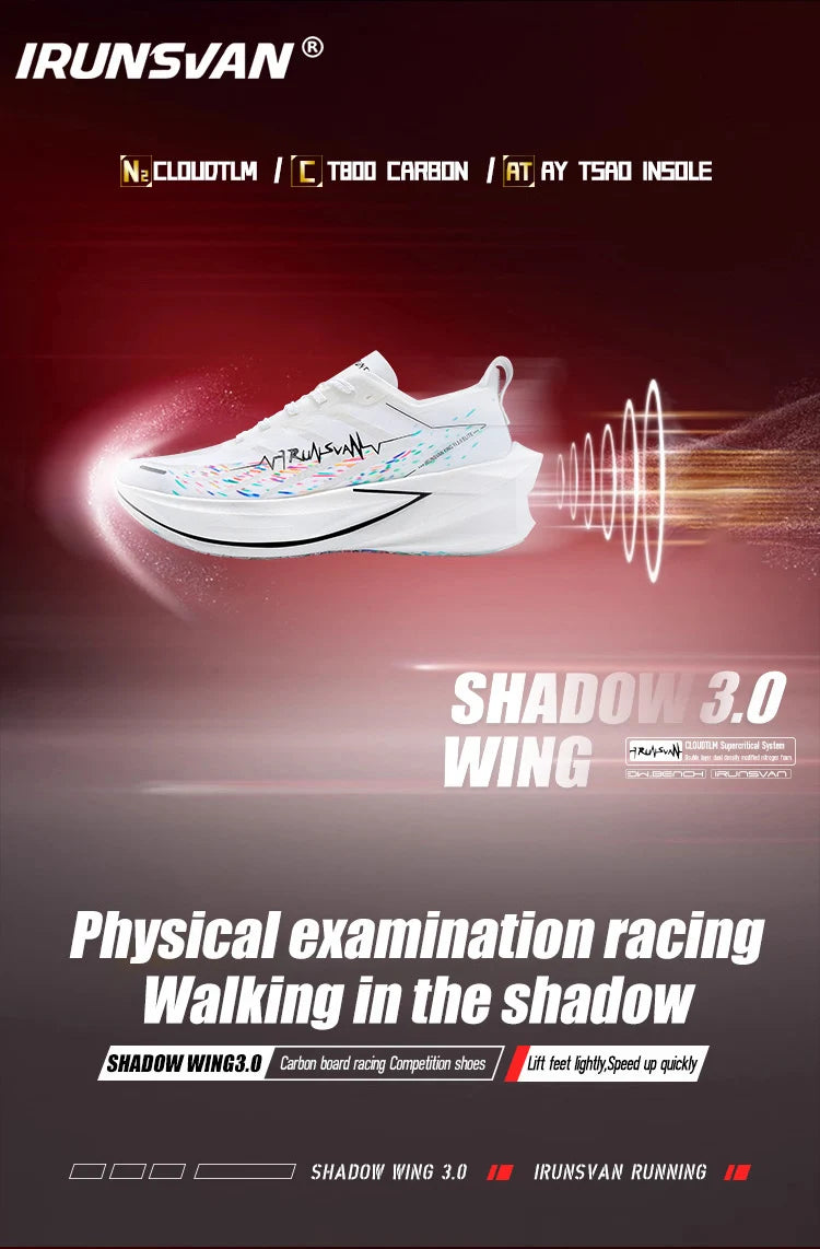 IRUNSVAN T800 Carbon Plate Sports Shoes Professional Marathon Racing Running Shoes for Man Cushioning Trainers Outdoor Athletic