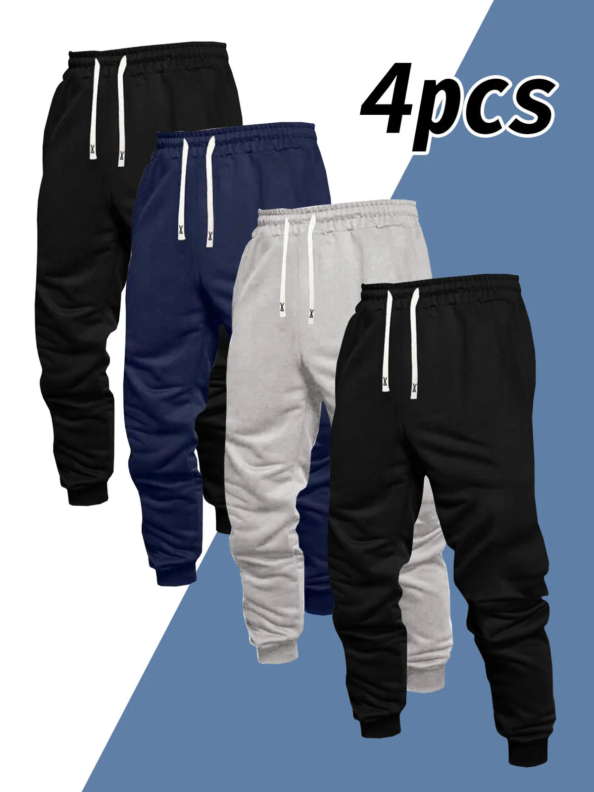 Men’s 4-Piece Drawstring Jogger Pants Set