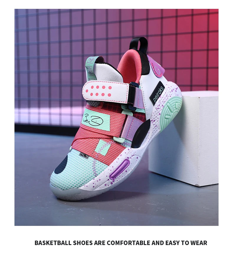 Kids' Pro-Grip Athletic Basketball Shoes