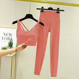 TRY TO BN 2 Piece Yoga Set Women's Tracksuit Sports Bra High Waist Leggings Tummy Control Squat Proof Workout Outfit Gym Clothes