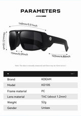 KDEAM Muscle Car Styling And Serious Performance Polarized Men's Sunglasses Sport Cycling Glasses Features Sturdy 5-Barrel Hinge