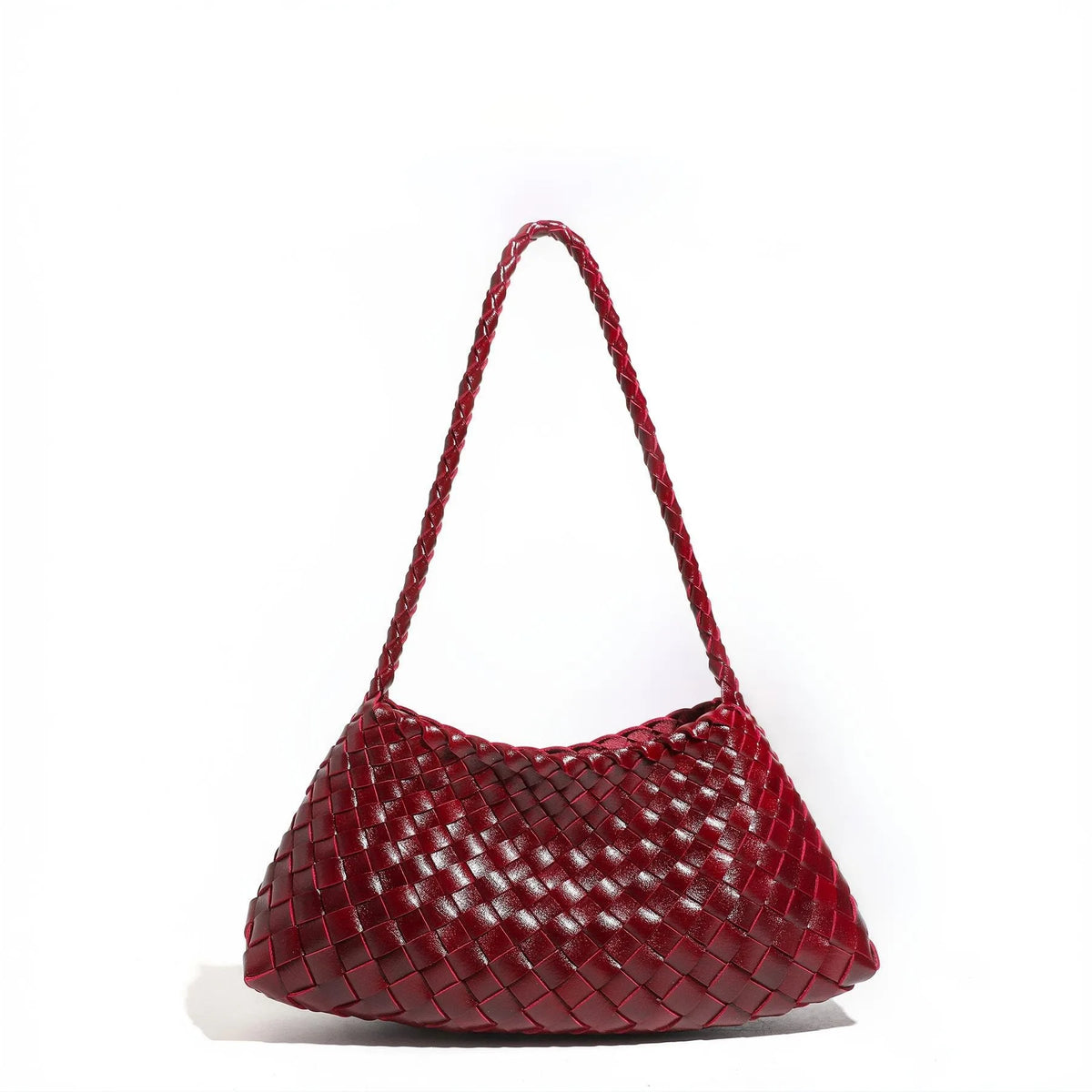High End Fashion Handbag Messenger Bag with Large Inner Pocket, Popular Pure Hand Woven Bag for Women Tote Shoulder Underarm Bag