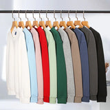 Custom Embroidery Logo Solid Sweatshirts Spring Autumn Warm Sweatshirt High Quality Men Tops Male Brand Hip Hop Pullover