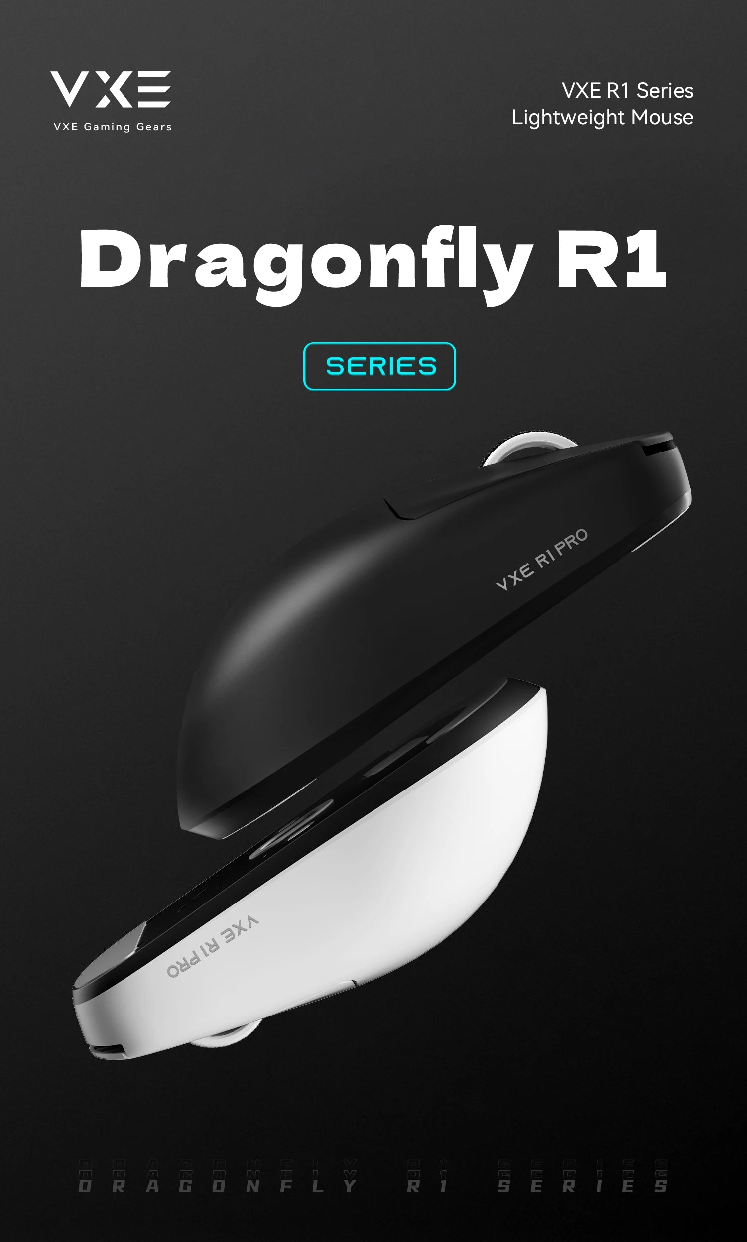 ATK VXE Dragonfly R1 Mouse of The Game E-Sports Long Battery Life Paw3395 Lightweight Ergonomic Three-Mode Bluetooth Mouse