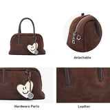 LA FESTIN Original Handbags New Suede Bag Commuter Women's Bag Luxury Shoulder Crossbody Bag Boston Bag Handheld Bag