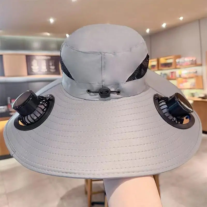 Solar-Powered Cooling Bucket Hat | UPF 50+ Wide Brim