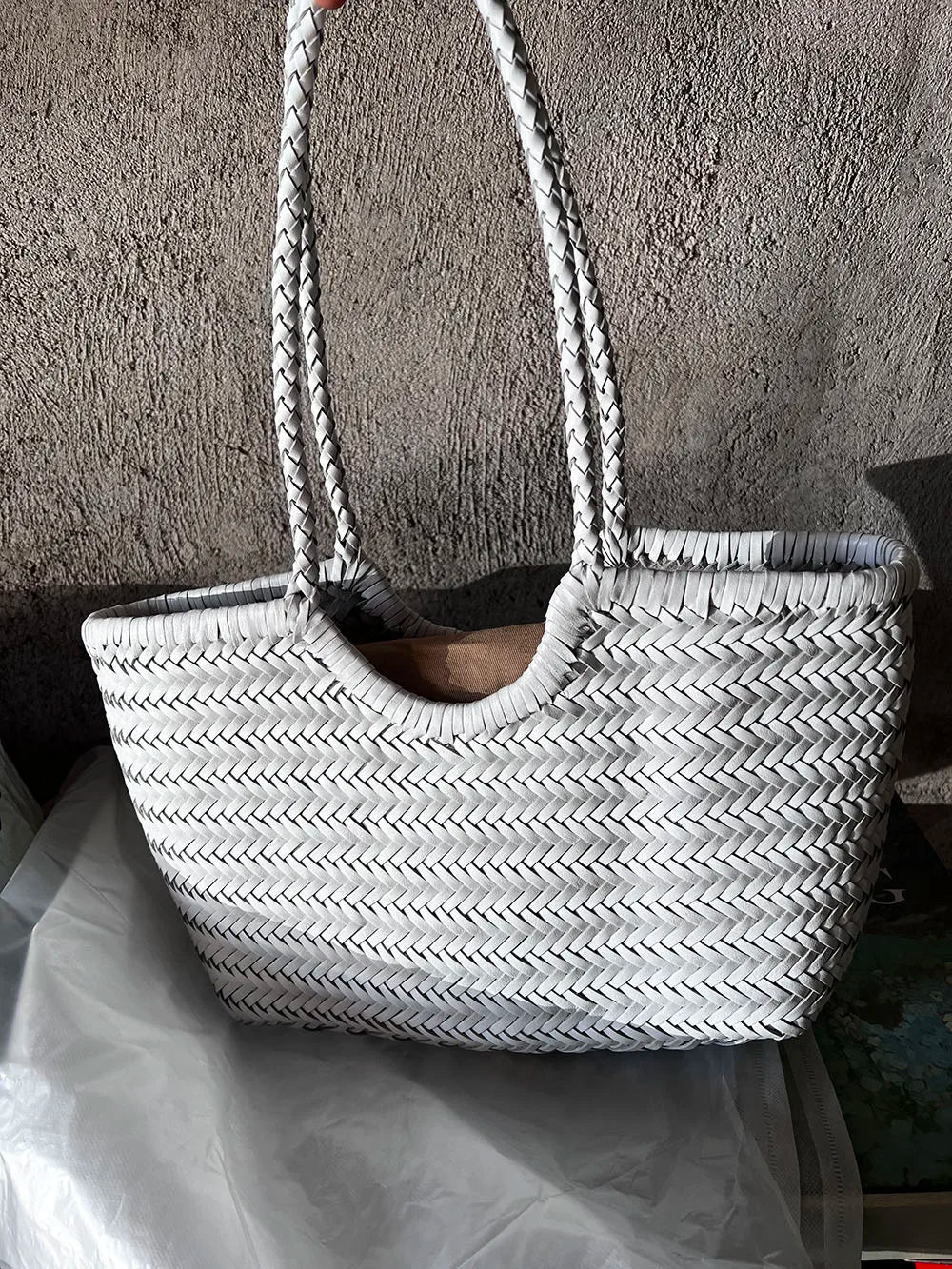 100% Natural Cowhide Weave Handbags Fashion Small Manual Hand Made Ladies Woven Handbag Exquisite Tote Dating Shopping Bags