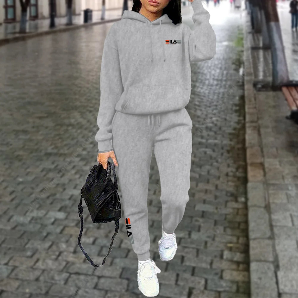 Women's Tracksuit Hoodies Trousers 2PCS Suit Winter Sports Jogging Outfits Fashion Street Designer Clothes for Women Pants Set