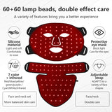 LED Facial Mask with Neck 8 color Near-infrared Red Facial and Neck Photon Oil Control Skin Firming Whitening and Anti Rednes