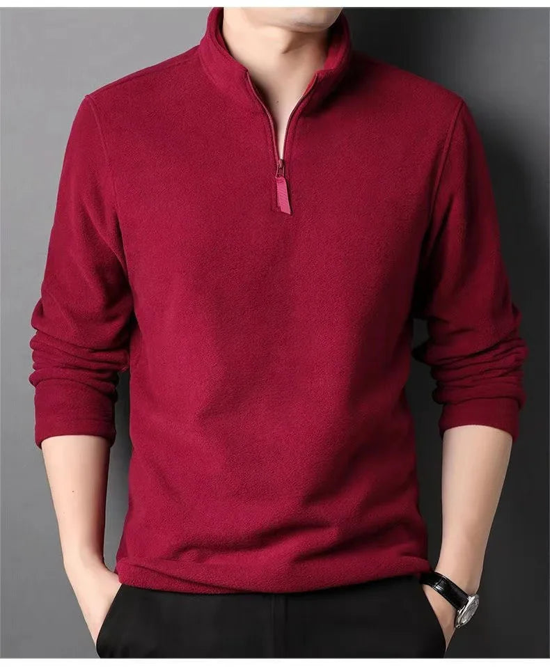 Men’s Fleece Half-Zip Stand-Collar Sweatshirt